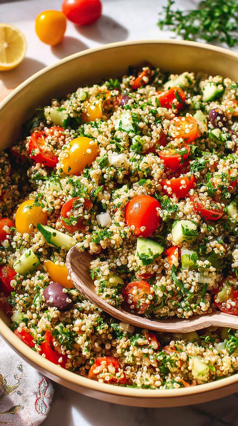 Vegan Mediterranean Quinoa Tabbouleh Salad  Recipe | Flamyay