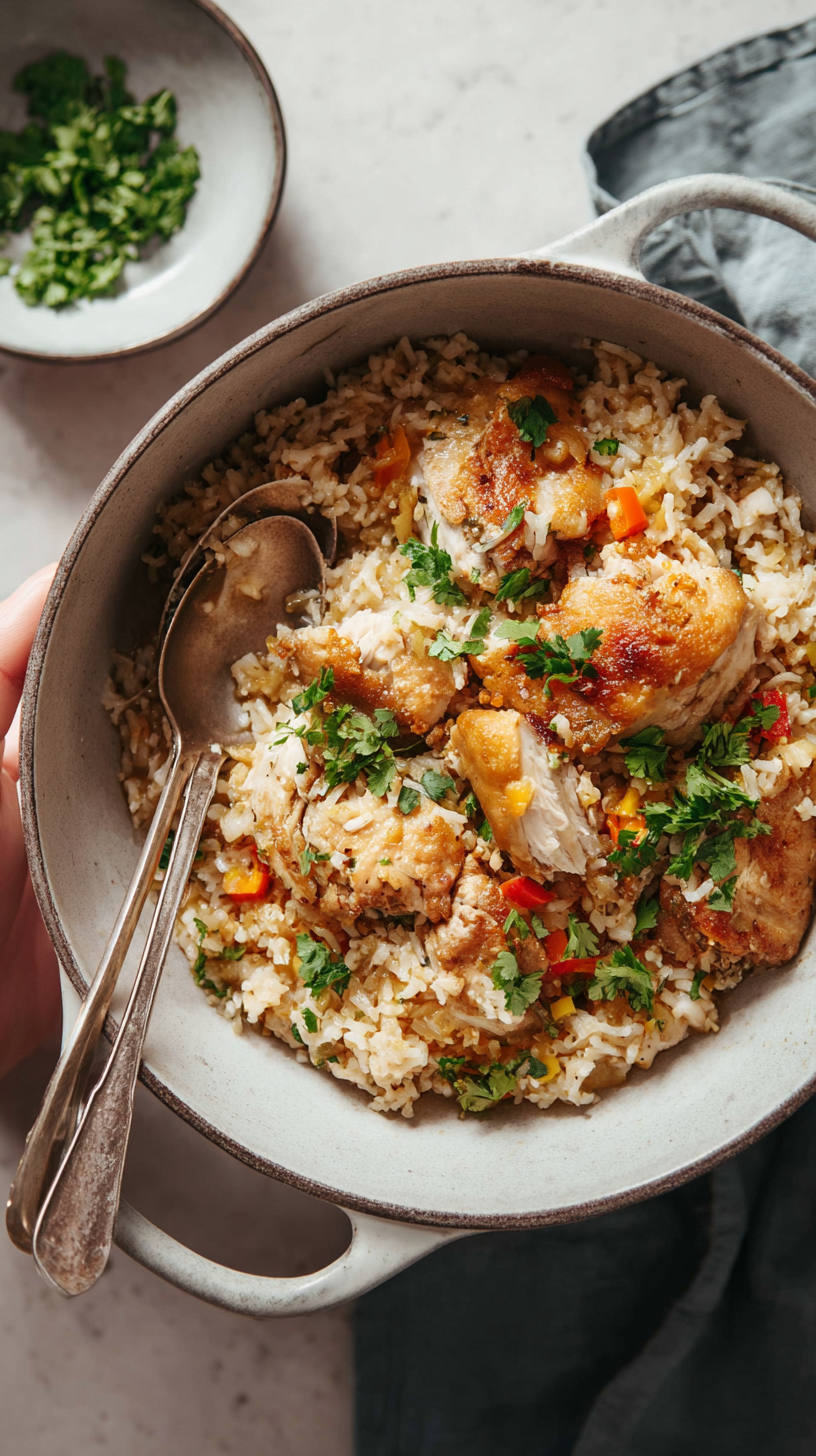 One-Pot Coconut Chicken &amp; Rice  Recipe | Flamyay